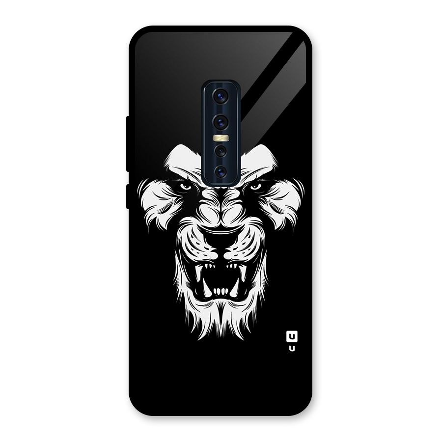 Fierce Lion Digital Art Glass Back Case for Vivo V17 Pro