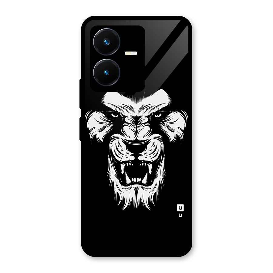 Fierce Lion Digital Art Glass Back Case for Vivo Y22s