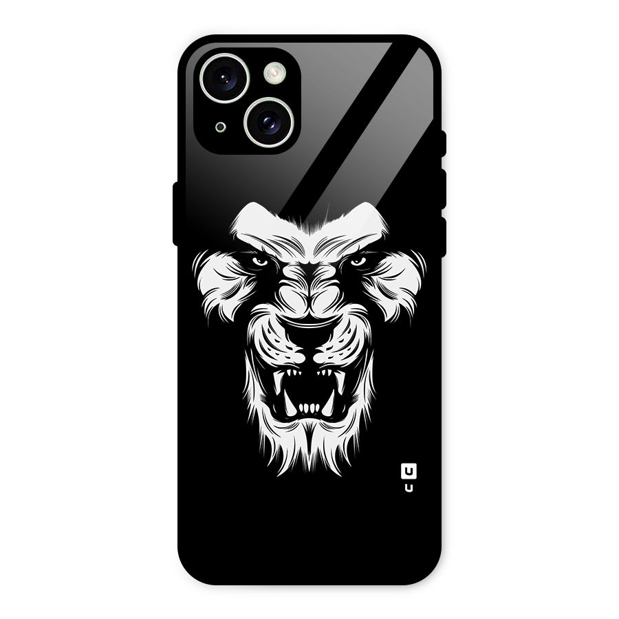 Fierce Lion Digital Art Glass Back Case for iPhone 15 Plus