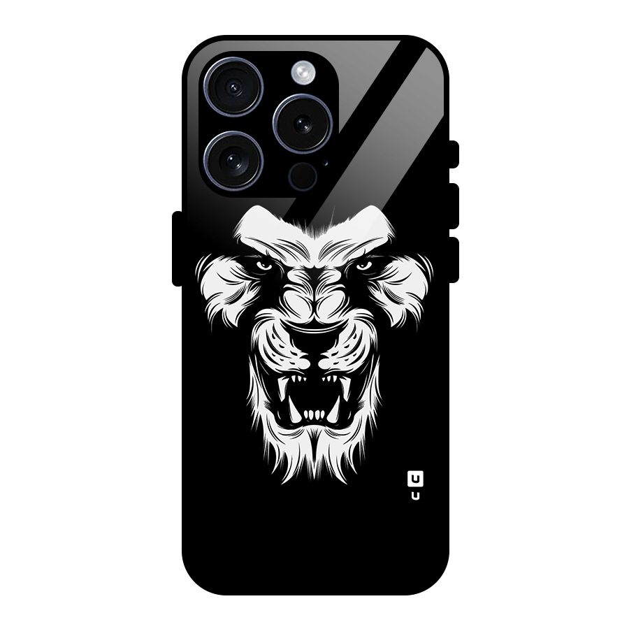 Fierce Lion Digital Art Glass Back Case for iPhone 15 Pro