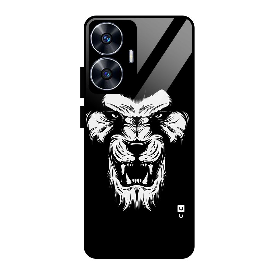 Fierce Lion Digital Art Glass Back Case for realme C55
