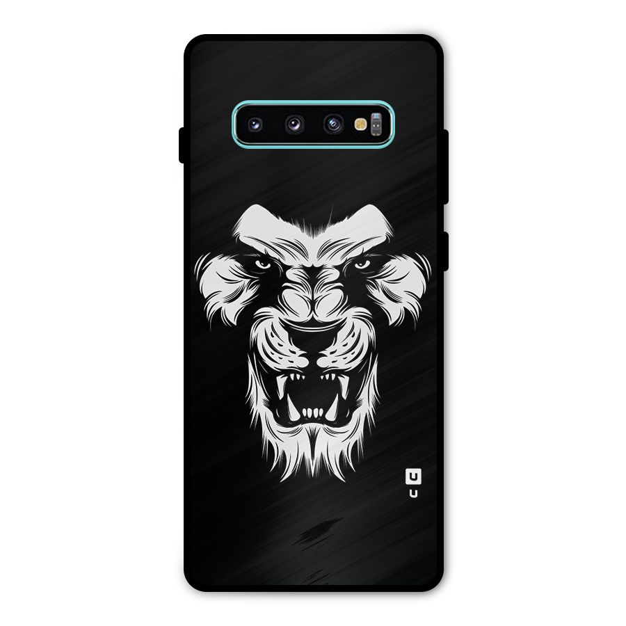 Fierce Lion Digital Art Metal Back Case for Galaxy S10 Plus