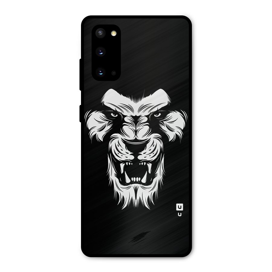 Fierce Lion Digital Art Metal Back Case for Galaxy S20