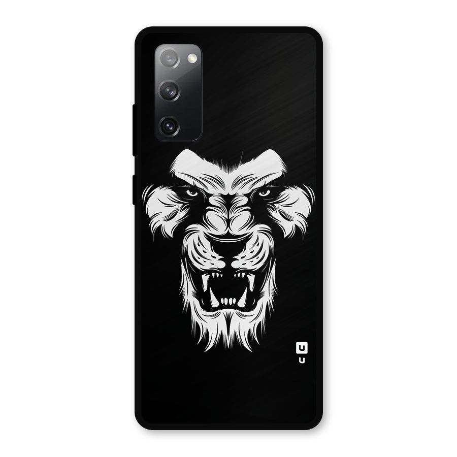 Fierce Lion Digital Art Metal Back Case for Galaxy S20 FE 5G