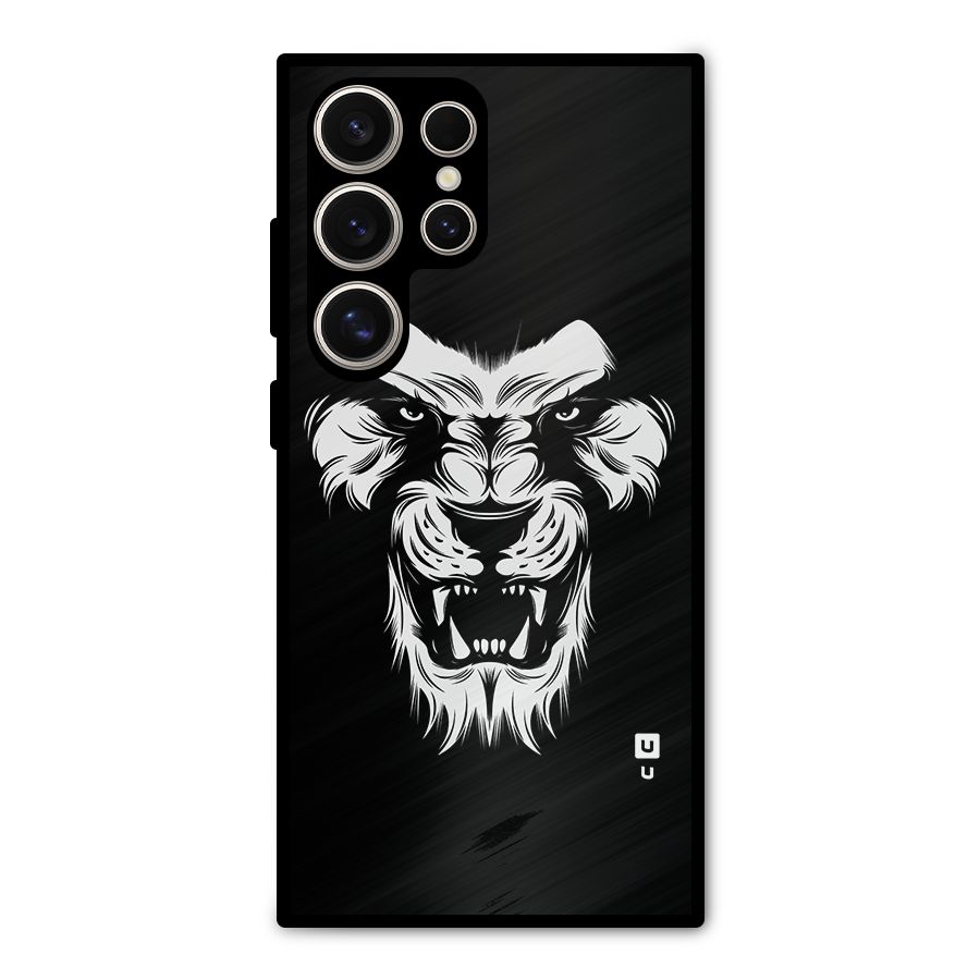 Fierce Lion Digital Art Metal Back Case for Galaxy S24 Ultra
