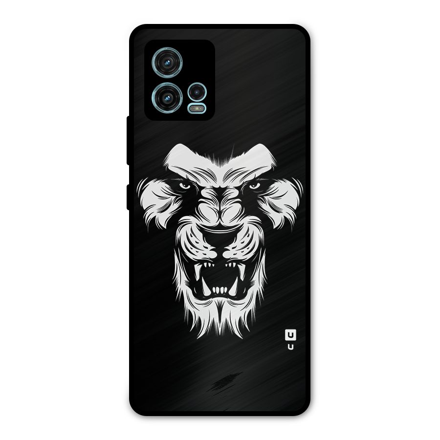 Fierce Lion Digital Art Metal Back Case for Moto G72
