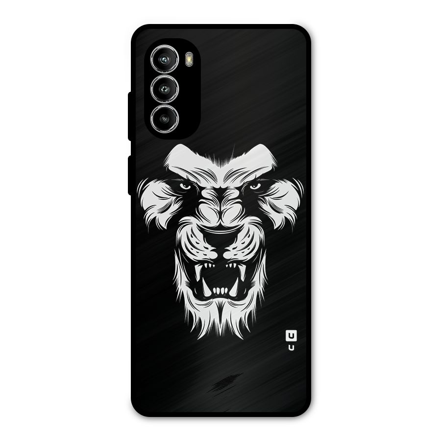 Fierce Lion Digital Art Metal Back Case for Moto G82