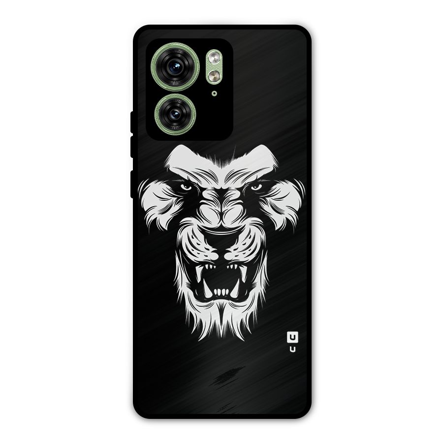 Fierce Lion Digital Art Metal Back Case for Motorola Edge 40 5G
