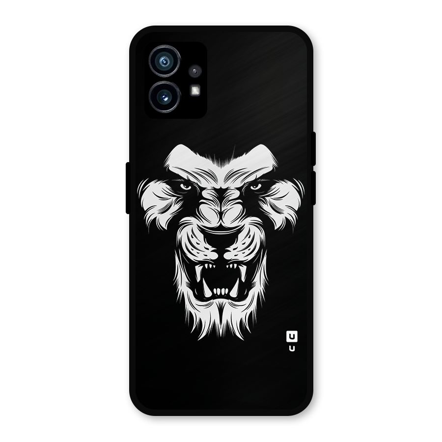 Fierce Lion Digital Art Metal Back Case for Nothing Phone 1
