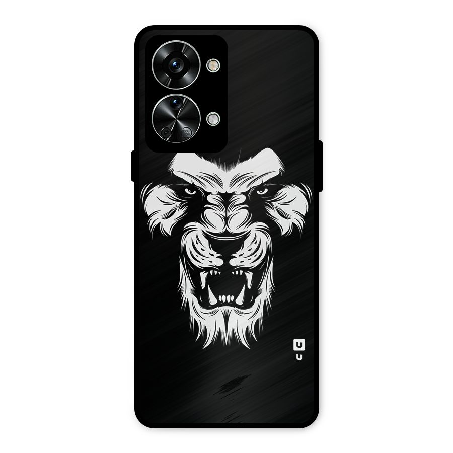 Fierce Lion Digital Art Metal Back Case for OnePlus Nord 2T