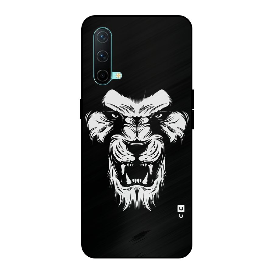 Fierce Lion Digital Art Metal Back Case for OnePlus Nord CE 5G