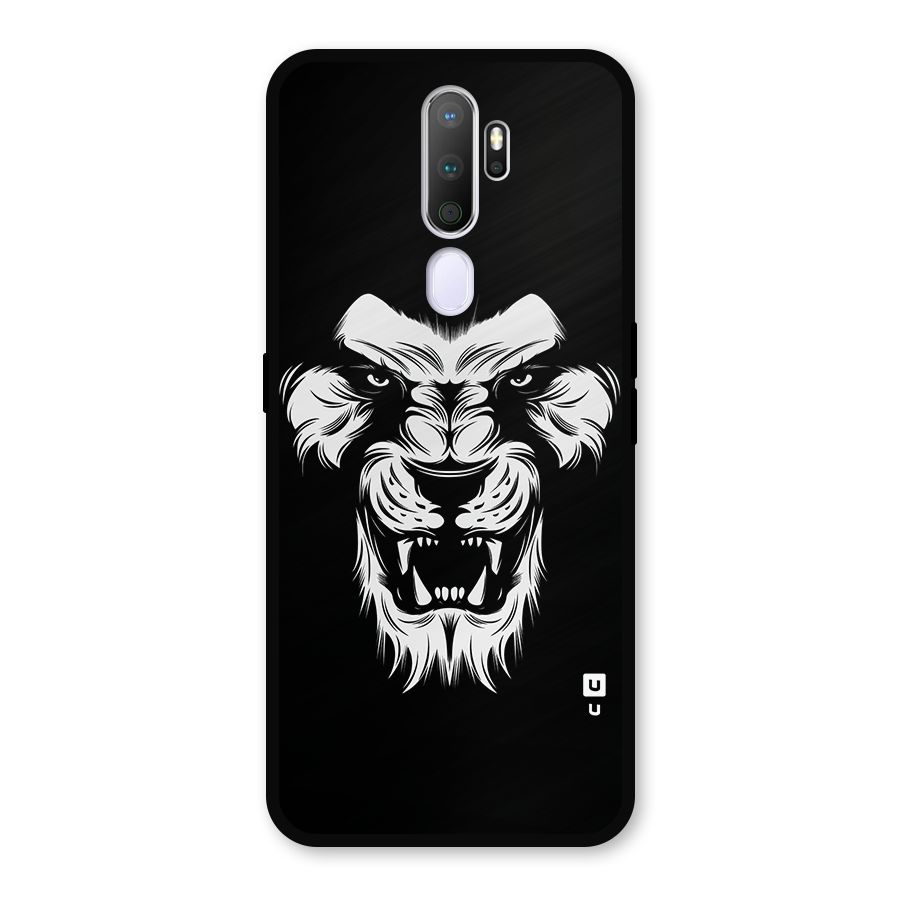 Fierce Lion Digital Art Metal Back Case for Oppo A5 (2020)