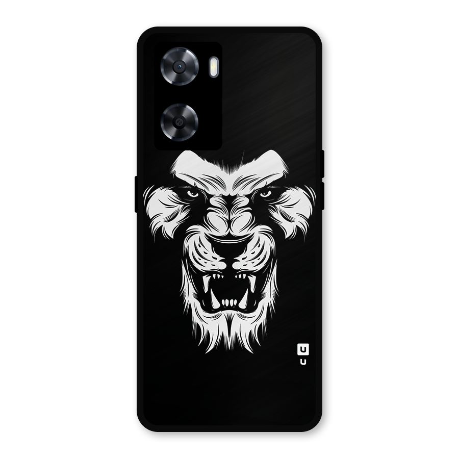 Fierce Lion Digital Art Metal Back Case for Oppo A77s