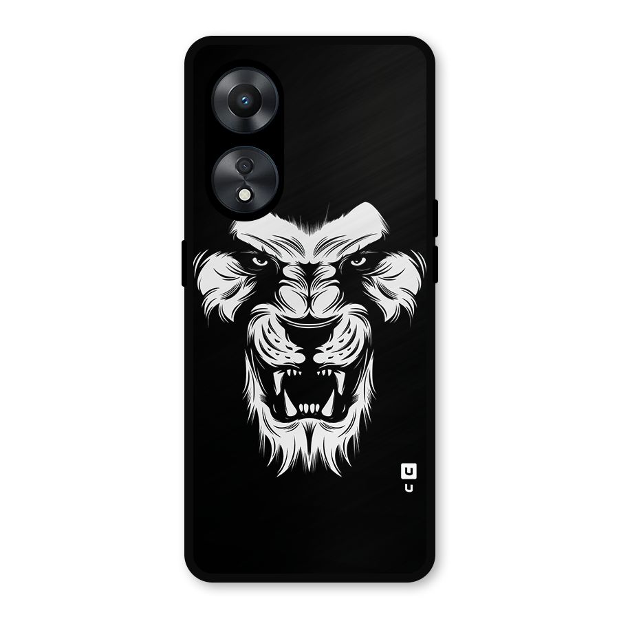 Fierce Lion Digital Art Metal Back Case for Oppo A78