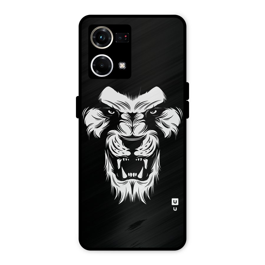 Fierce Lion Digital Art Metal Back Case for Oppo F21 Pro 4G