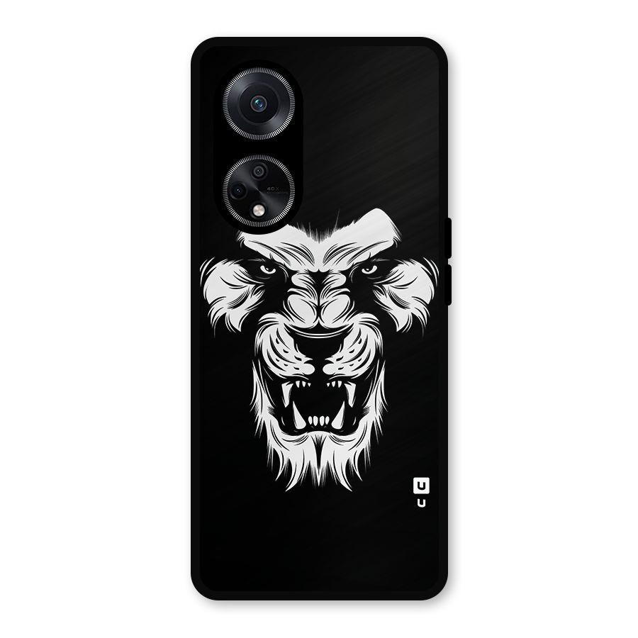 Fierce Lion Digital Art Metal Back Case for Oppo F23