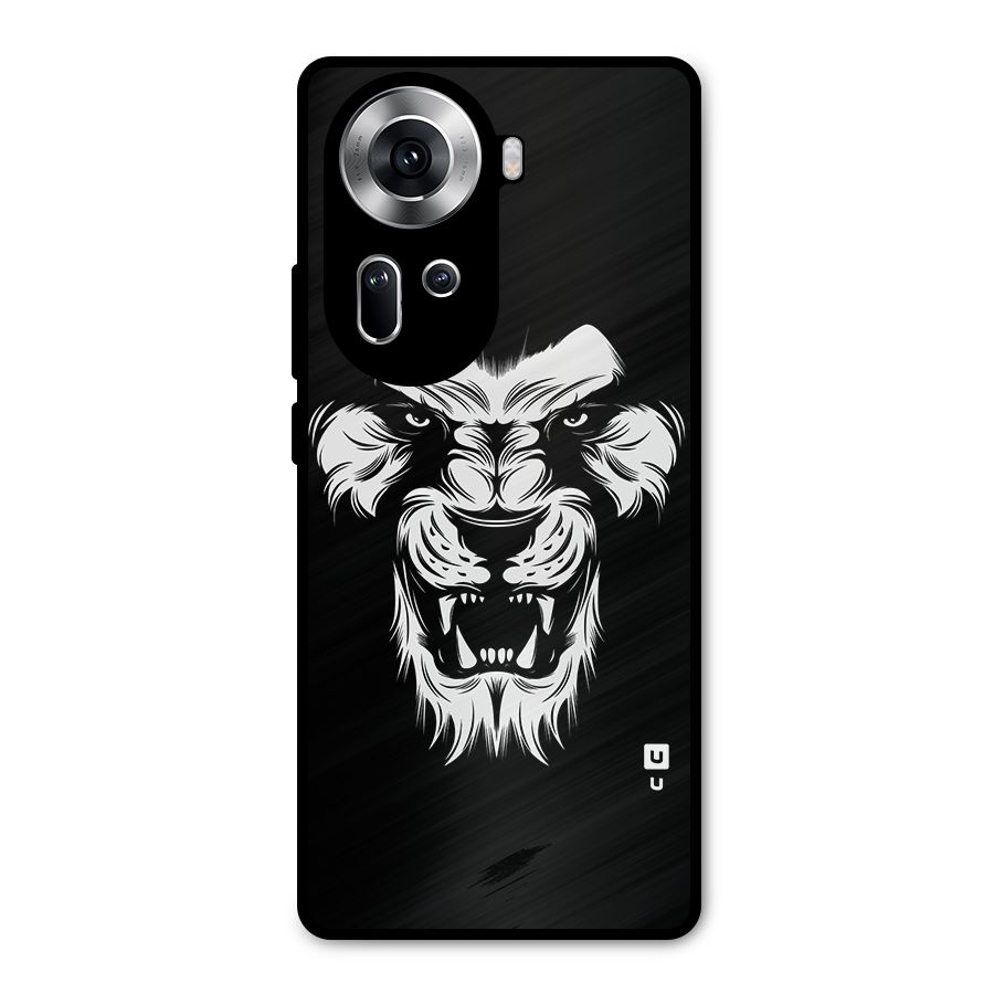 Fierce Lion Digital Art Metal Back Case for Oppo Reno11 5G