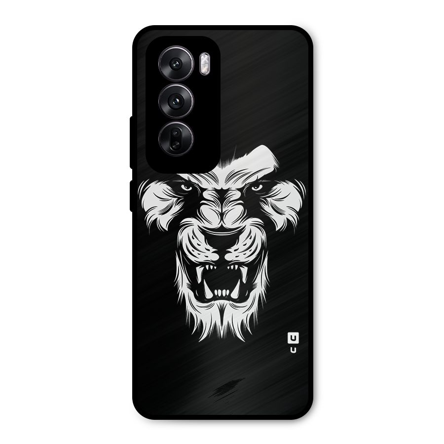 Fierce Lion Digital Art Metal Back Case for Oppo Reno12
