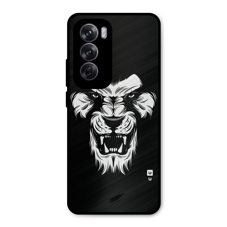 Fierce Lion Digital Art Metal Back Case for Oppo Reno12 Pro
