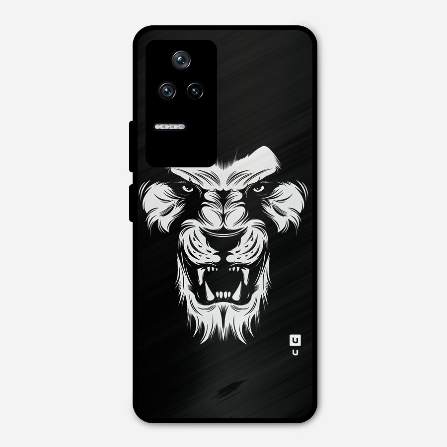Fierce Lion Digital Art Metal Back Case for Poco F4 5G