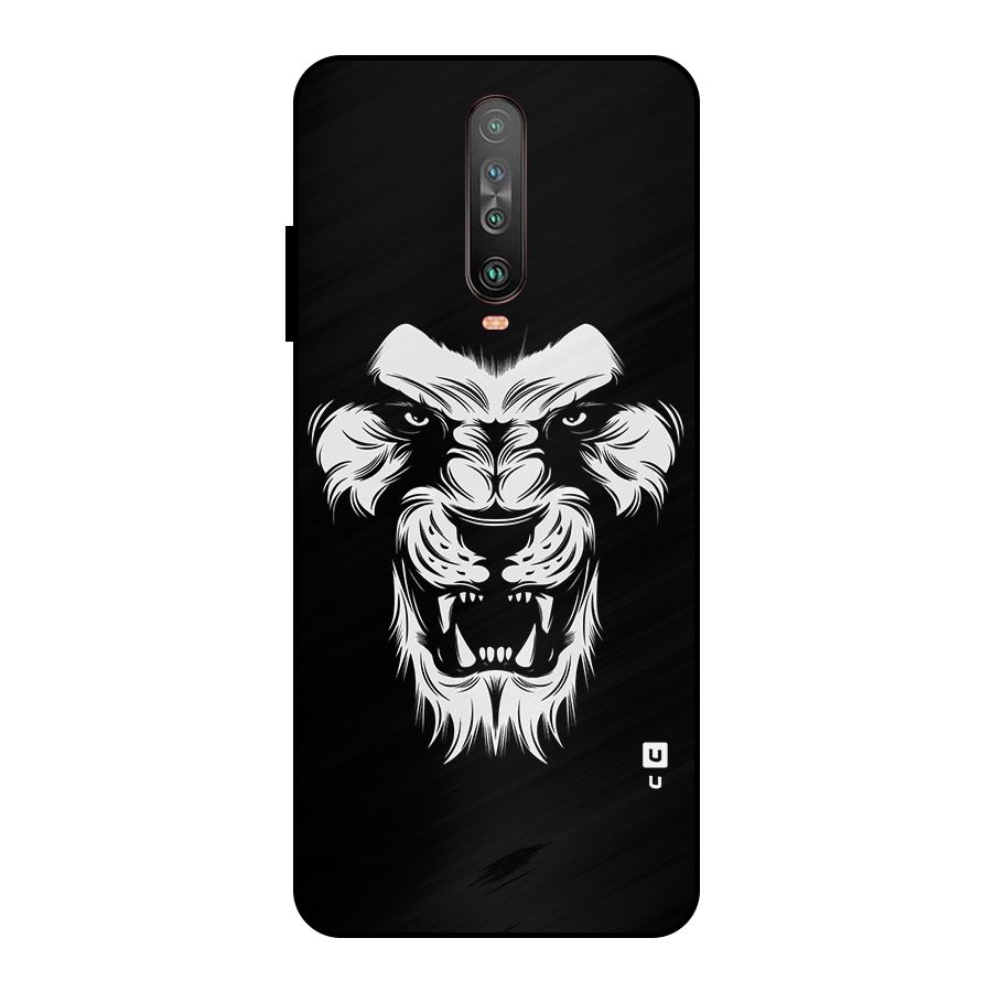 Fierce Lion Digital Art Metal Back Case for Poco X2