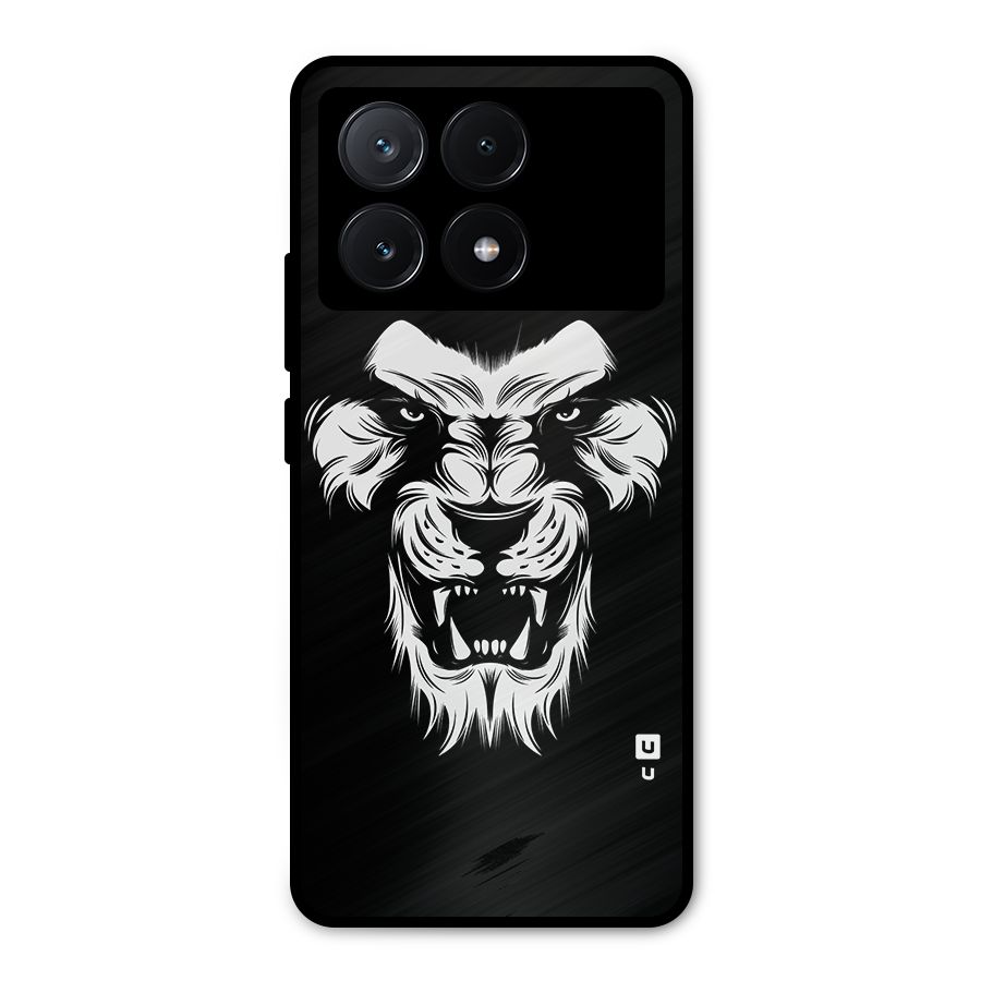 Fierce Lion Digital Art Metal Back Case for Poco X6 Pro