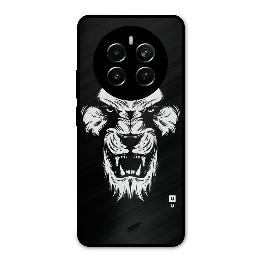 Fierce Lion Digital Art Metal Back Case for Realme 12 Pro Plus