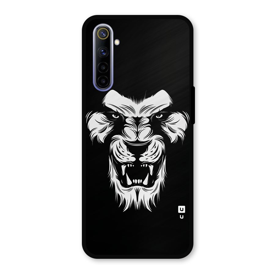 Fierce Lion Digital Art Metal Back Case for Realme 6i
