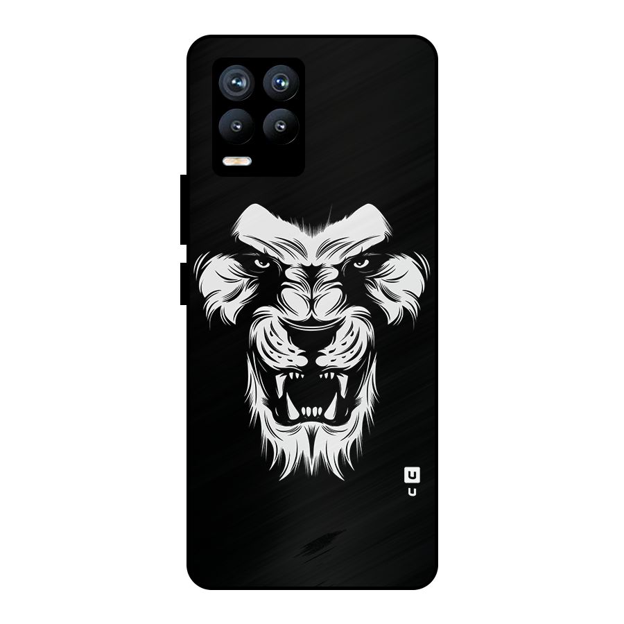 Fierce Lion Digital Art Metal Back Case for Realme 8 Pro