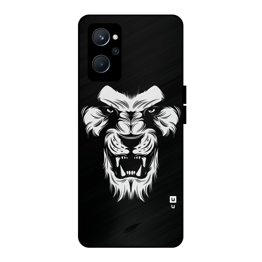 Fierce Lion Digital Art Metal Back Case for Realme 9i 5G