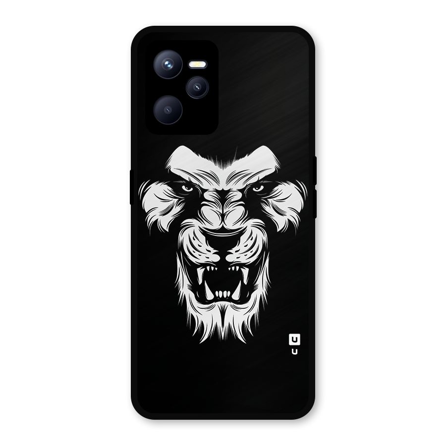Fierce Lion Digital Art Metal Back Case for Realme C35