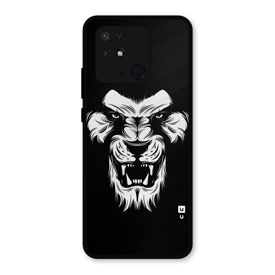 Fierce Lion Digital Art Metal Back Case for Redmi 10 Power