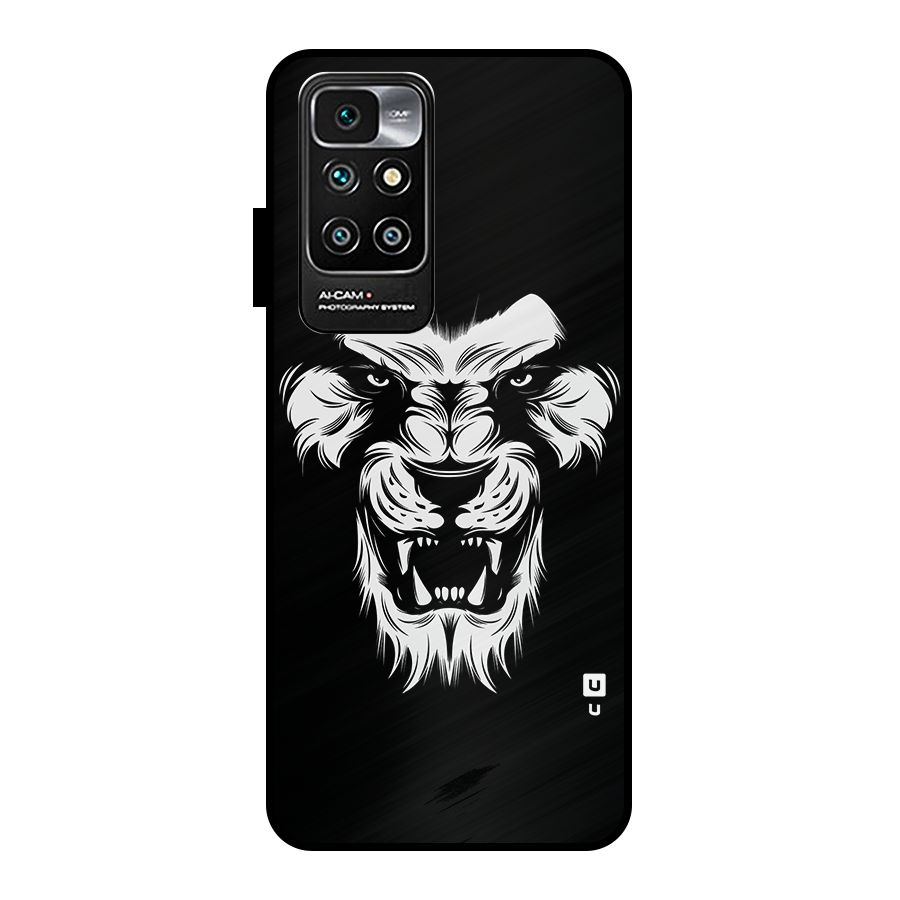 Fierce Lion Digital Art Metal Back Case for Redmi 10 Prime