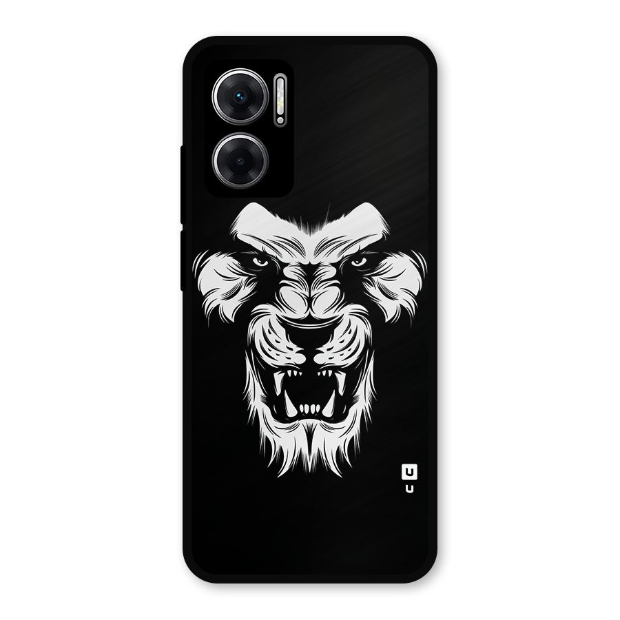 Fierce Lion Digital Art Metal Back Case for Redmi 11 Prime 5G