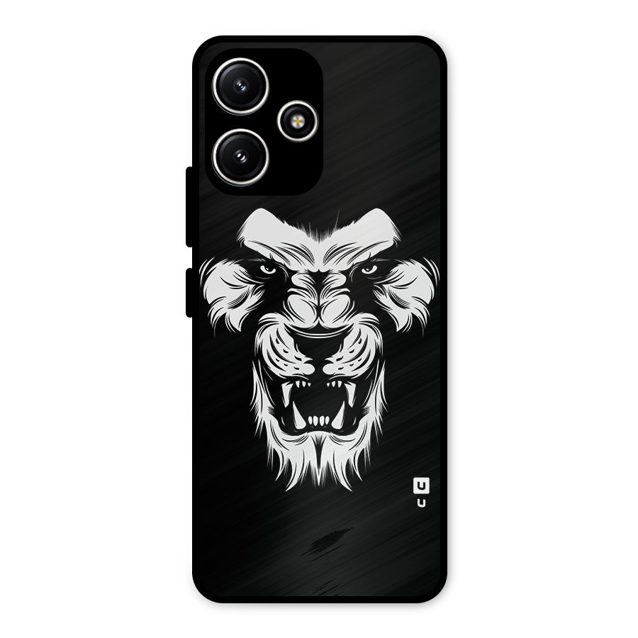 Fierce Lion Digital Art Metal Back Case for Redmi 12 5G