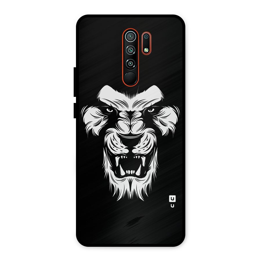 Fierce Lion Digital Art Metal Back Case for Redmi 9 Prime