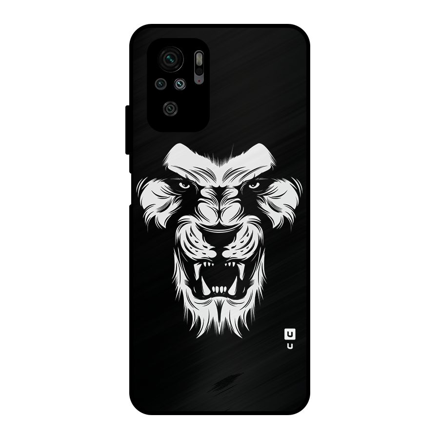 Fierce Lion Digital Art Metal Back Case for Redmi Note 11 SE