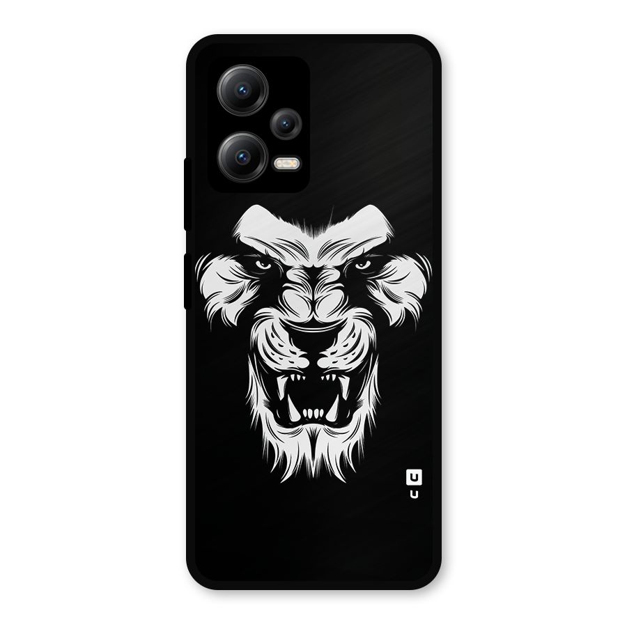 Fierce Lion Digital Art Metal Back Case for Redmi Note 12 5G