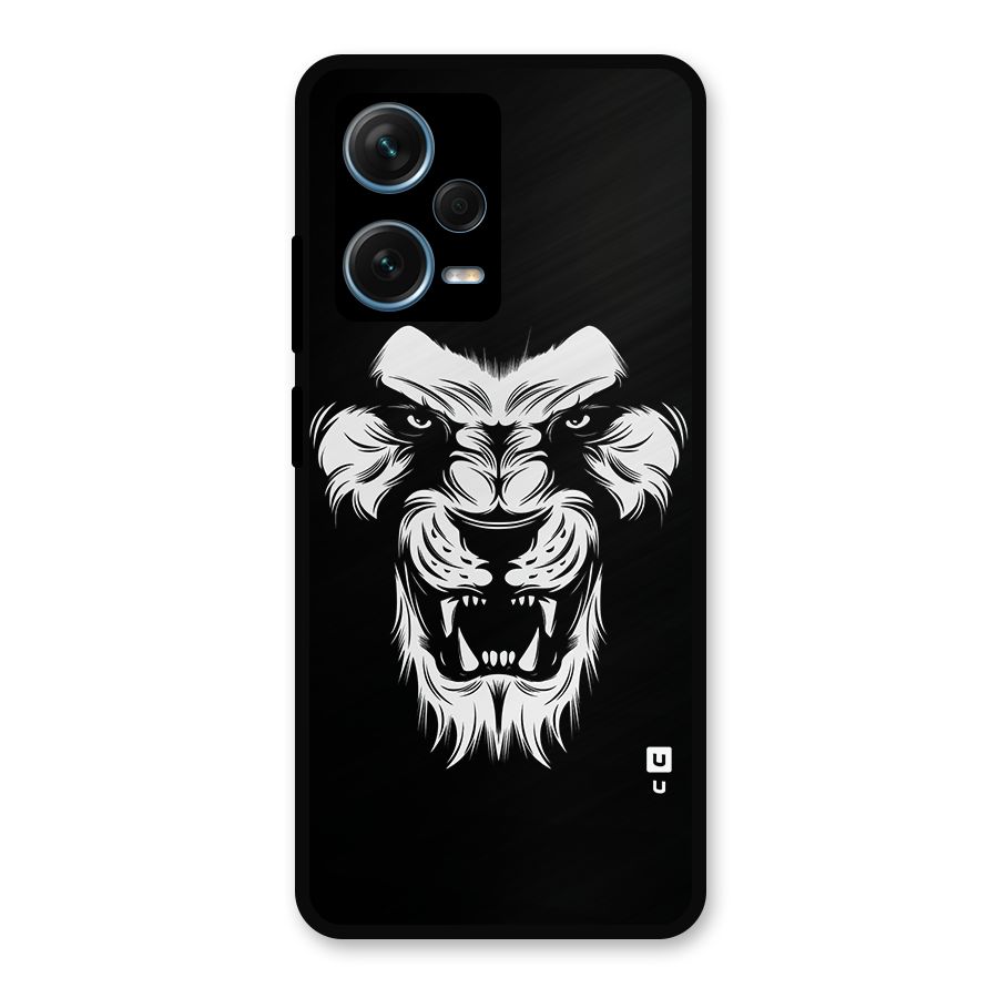 Fierce Lion Digital Art Metal Back Case for Redmi Note 12 Pro Plus 5G