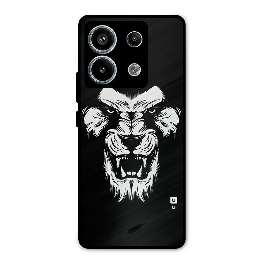Fierce Lion Digital Art Metal Back Case for Redmi Note 13 Pro 5G