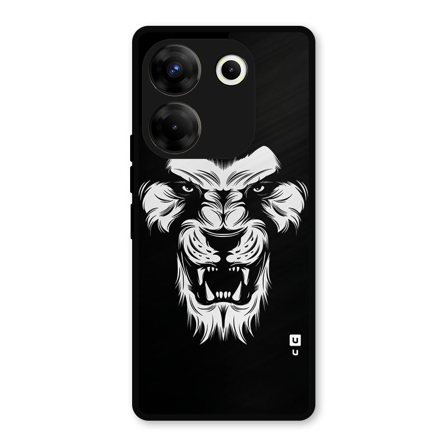 Fierce Lion Digital Art Metal Back Case for Tecno Camon 20
