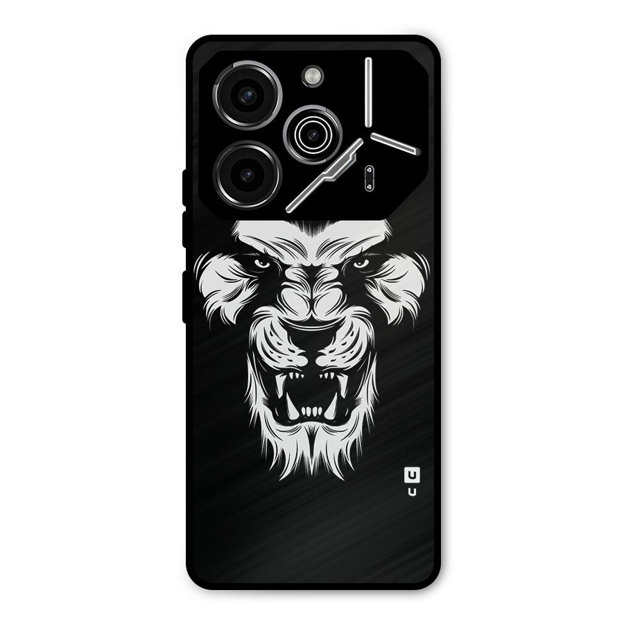 Fierce Lion Digital Art Metal Back Case for Tecno Pova 6 Pro