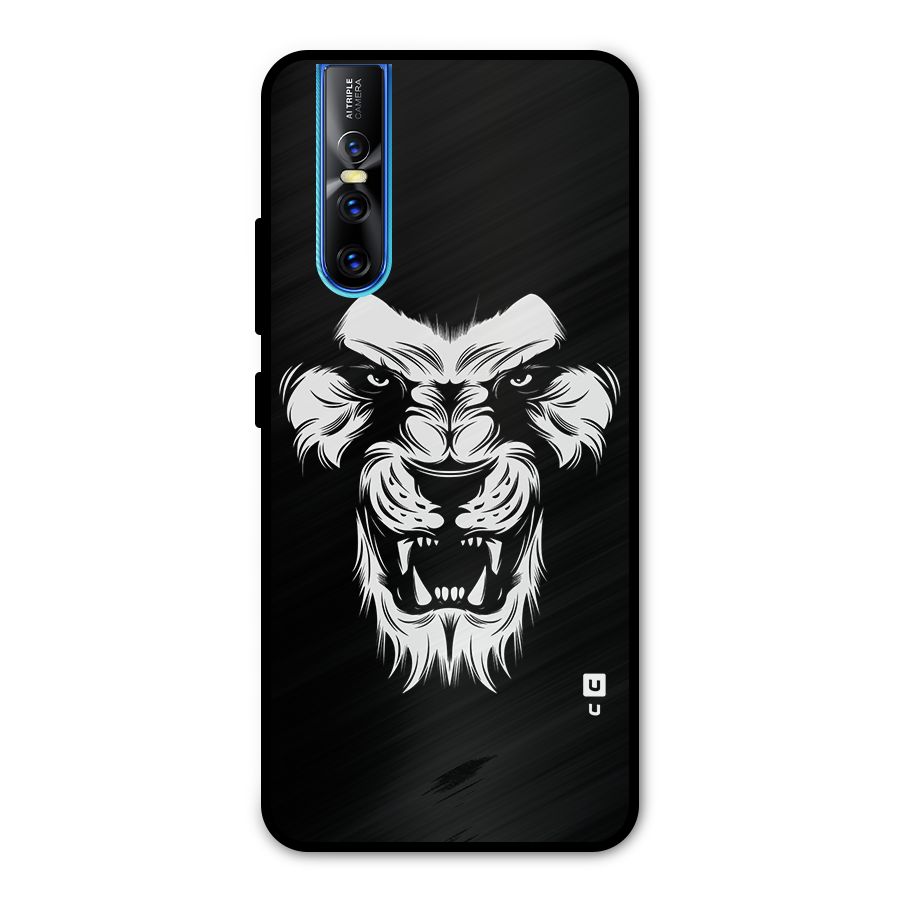 Fierce Lion Digital Art Metal Back Case for Vivo V15 Pro