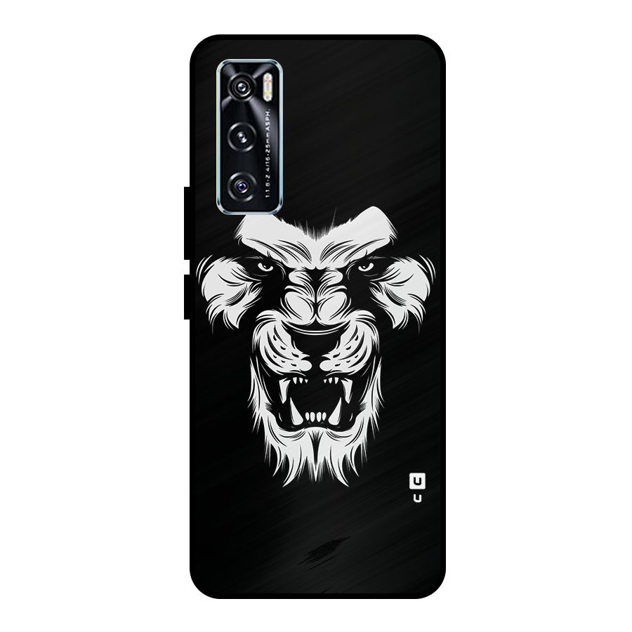 Fierce Lion Digital Art Metal Back Case for Vivo V20 SE