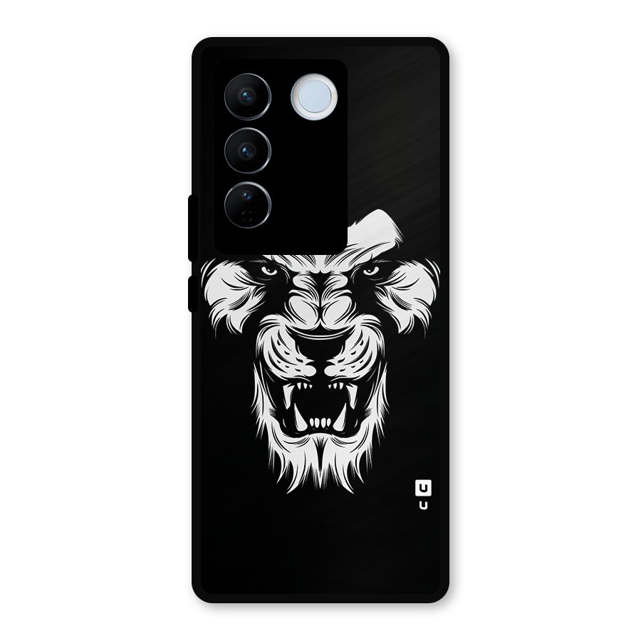 Fierce Lion Digital Art Metal Back Case for Vivo V27