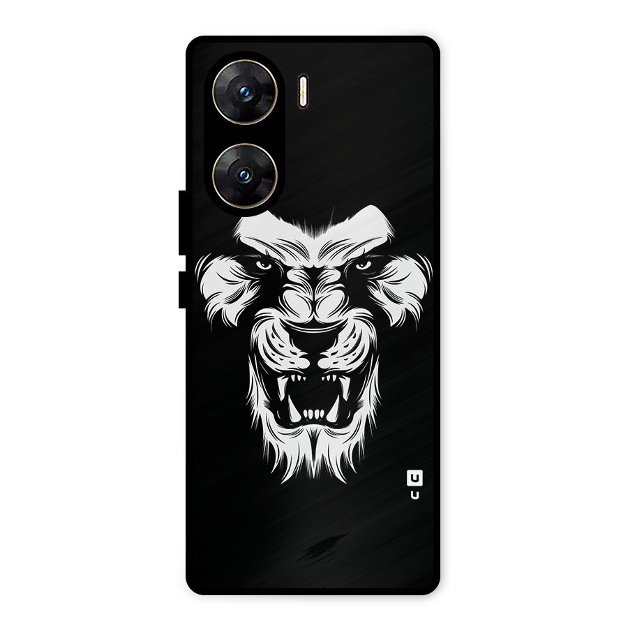Fierce Lion Digital Art Metal Back Case for Vivo V29e