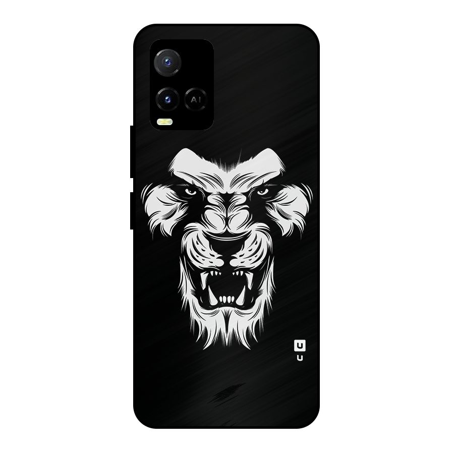 Fierce Lion Digital Art Metal Back Case for Vivo Y21