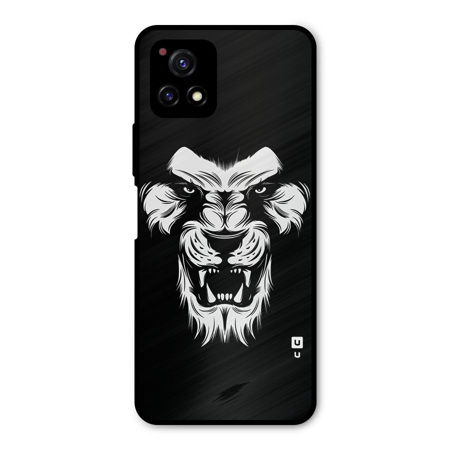 Fierce Lion Digital Art Metal Back Case for Vivo Y72 5G