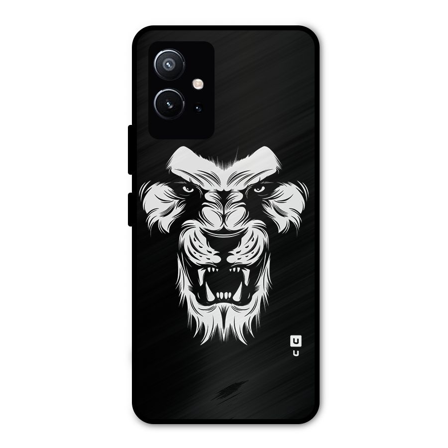 Fierce Lion Digital Art Metal Back Case for Vivo Y75 5G
