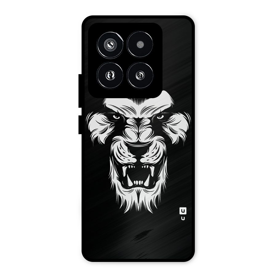 Fierce Lion Digital Art Metal Back Case for Xiaomi 14 Pro